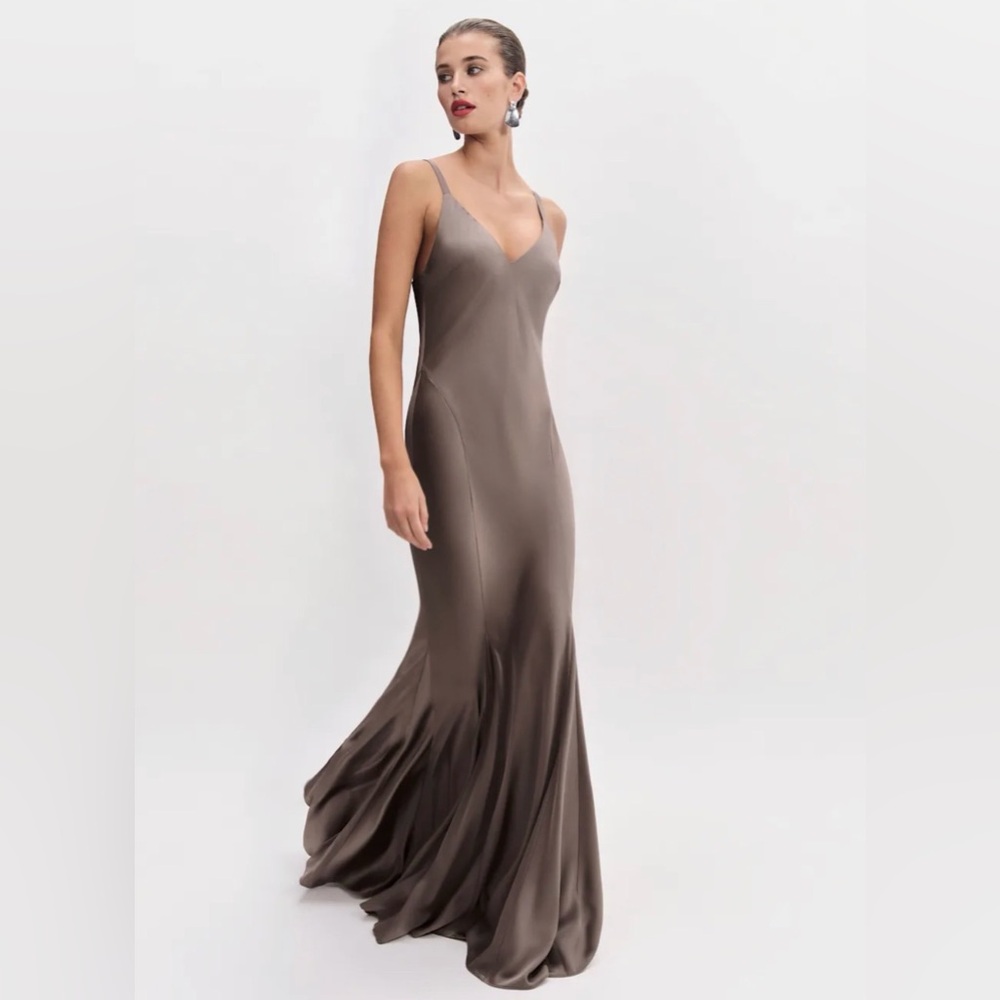 Reformation Satin Tyler Dress in Magnetic
